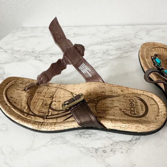 Abeo BioSystems Turquoise Sandal Flip-flops Women’s Size 9.5 Style BLING - Picture 8 of 9